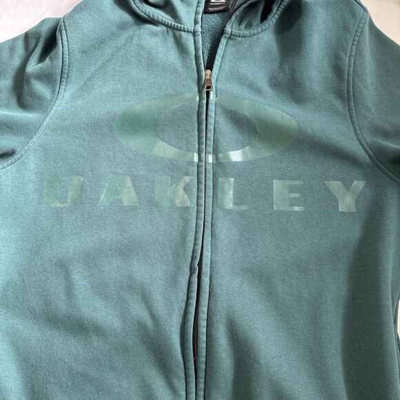 Oakley Sweater Mens Hoodie Sz X-Large Performance Fit Full Zip Sweatshirt Green - Picture 8 of 10